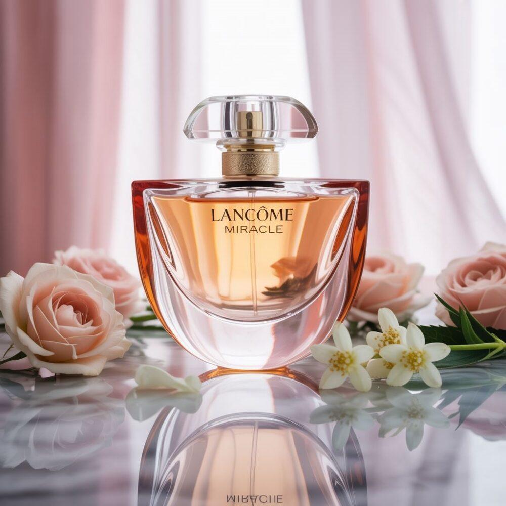 Lancome Miracle na różowym tle