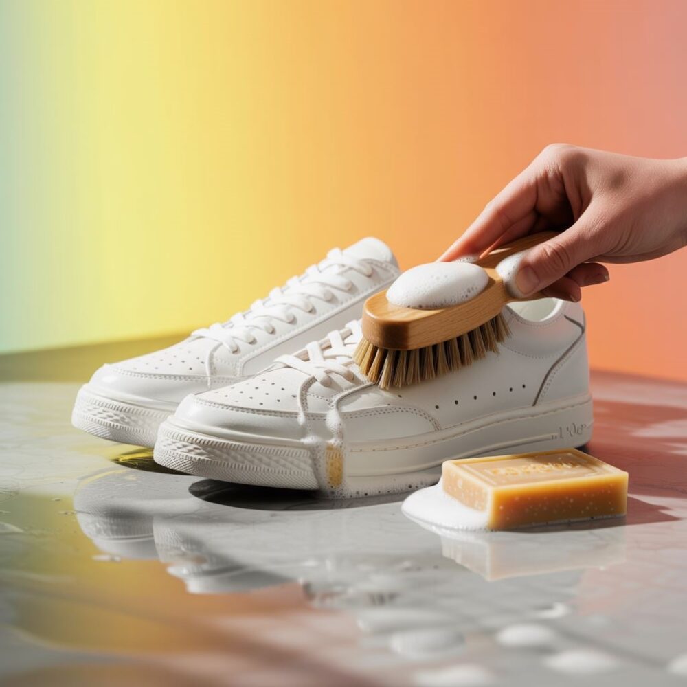 czyste białe sneakersy
