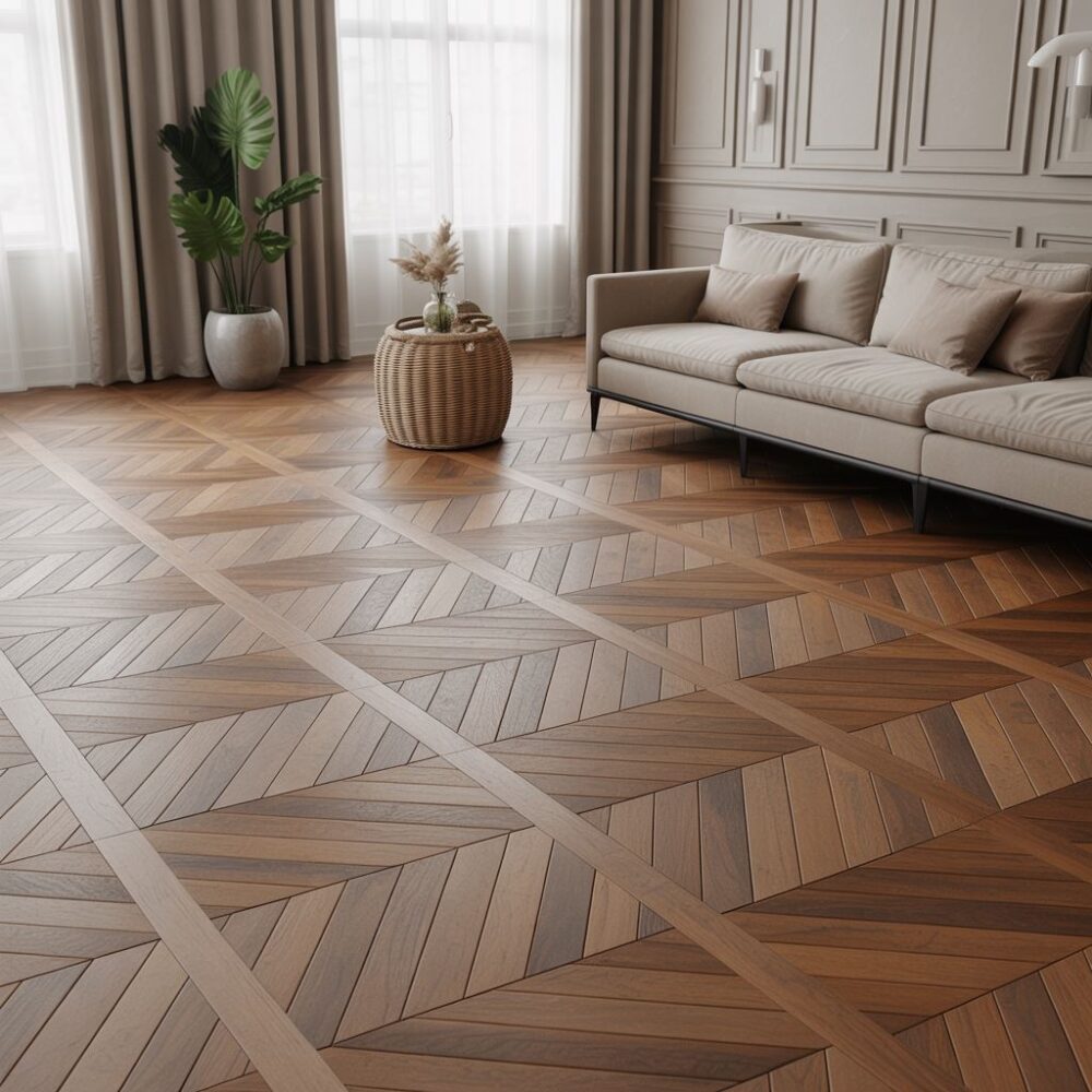 drewniane panele jodełka