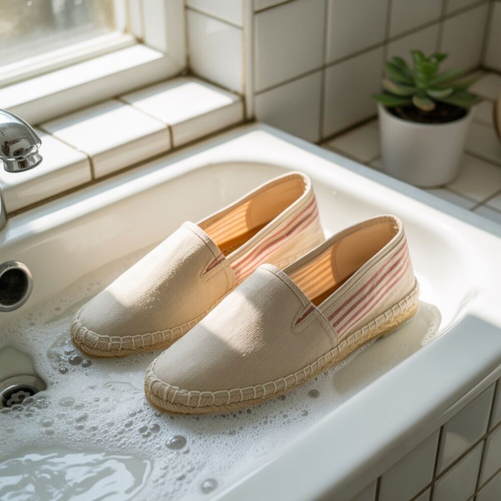 espadryle i łagodny detergent