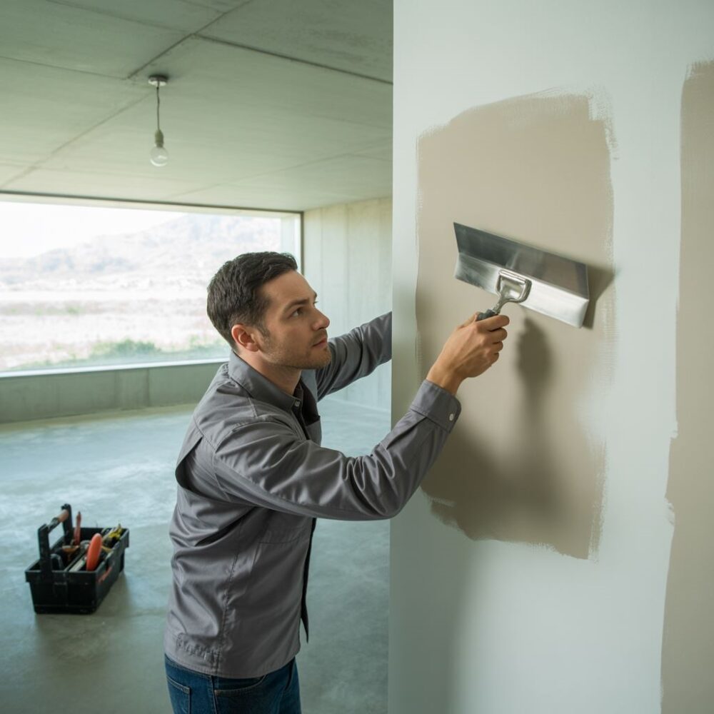 gładka powierzchnia ściany