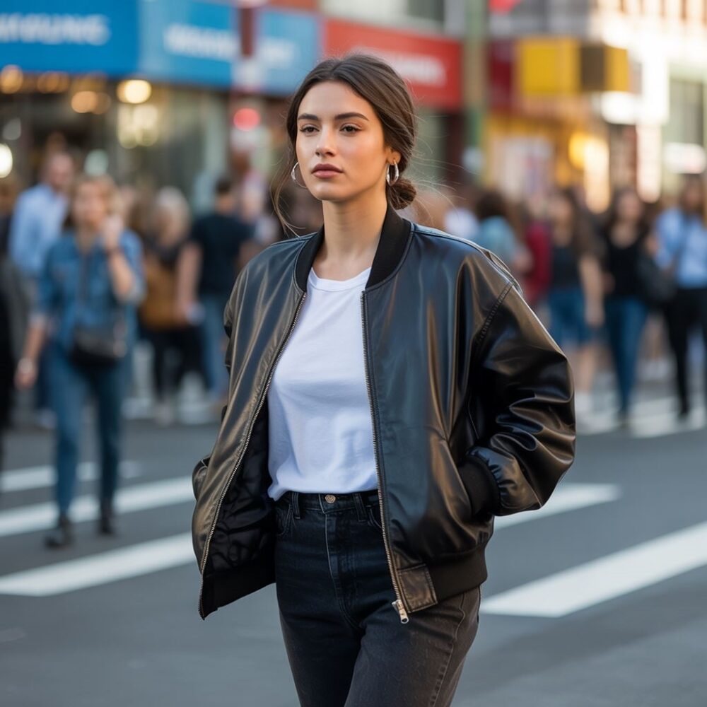 outfit z ramoneską