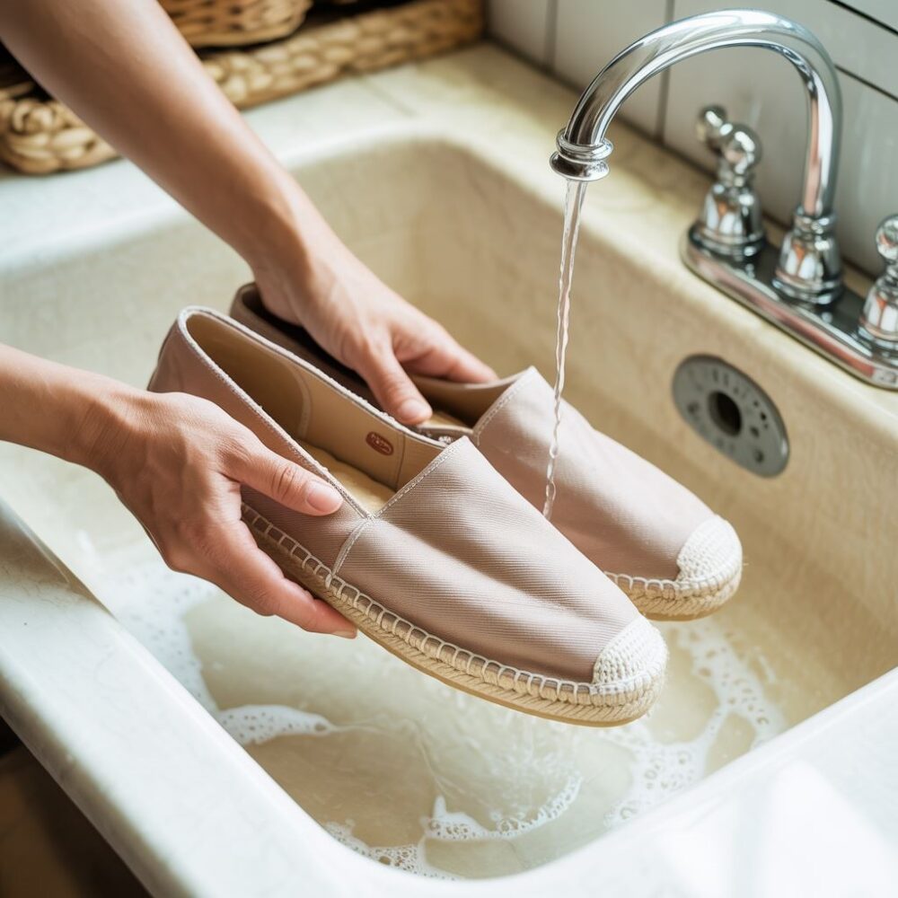 pranie espadryli ręcznie