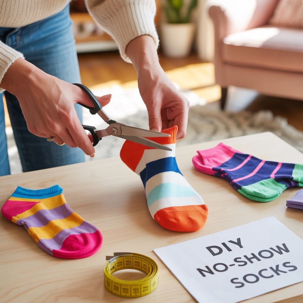 ręce wycinające skarpetkę