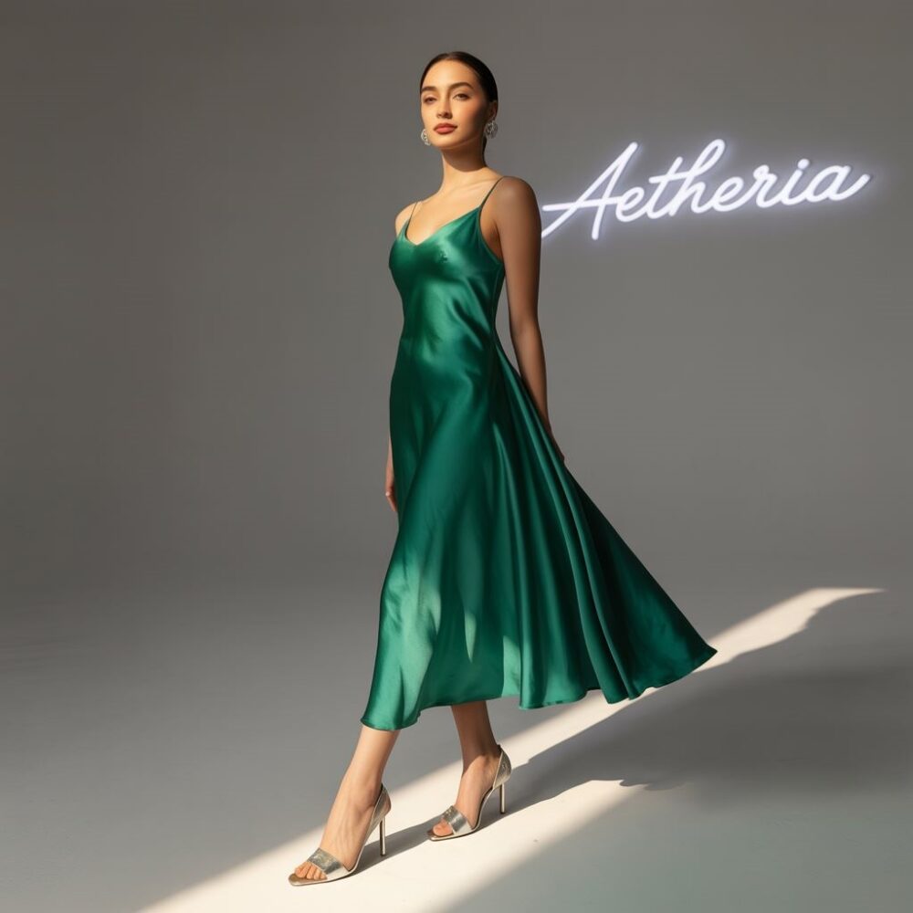 srebrne szpilki i elegancka sukienka