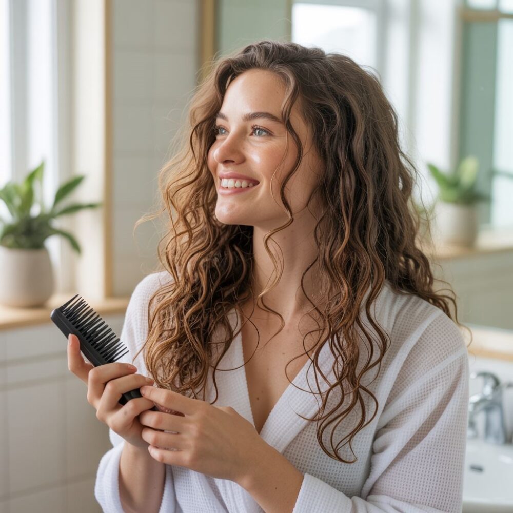 zdrowe falowane włosy